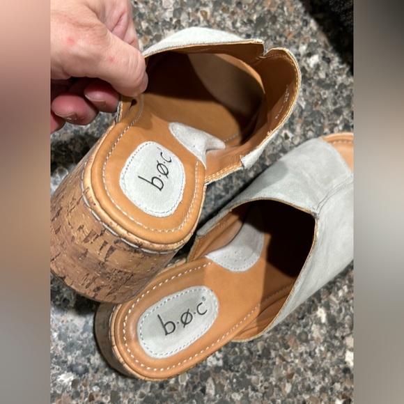 b.o.c. Women's Light Gray Mule cork wedge open-toe sandals - Picture 10 of 15